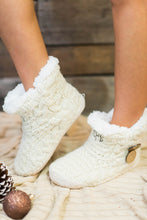Load image into Gallery viewer, Cozy On The Couch Oatmeal White Slipper Booties