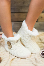 Load image into Gallery viewer, Cozy On The Couch Oatmeal White Slipper Booties