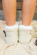 Load image into Gallery viewer, Cozy On The Couch Oatmeal White Slipper Booties