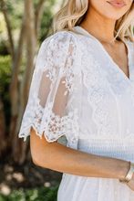 Load image into Gallery viewer, Making History White Lace Maxi Dress