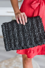 Load image into Gallery viewer, Mud Pie: Grosgrain Fringe Clutch, Black