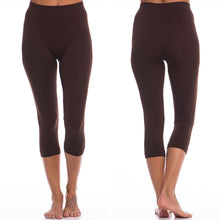 Load image into Gallery viewer, Lovable Brown Copped Leggings
