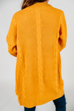Load image into Gallery viewer, Dear To My Heart Turmeric Orange Cable Knit Cardigan
