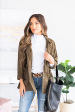 Load image into Gallery viewer, Say It All Olive Green Cargo Jacket
