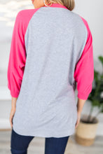 Load image into Gallery viewer, Slouchy Dolman Pink/Heather Gray Raglan Tunic
