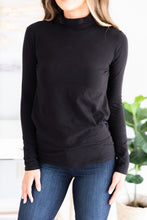 Load image into Gallery viewer, Follow My Lead Black Mock Neck Top
