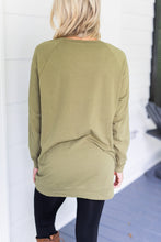 Load image into Gallery viewer, Slouchy Dolman Olive Green Long Sleeve Tunic
