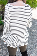 Load image into Gallery viewer, Steady As She Goes White-Black Striped Top
