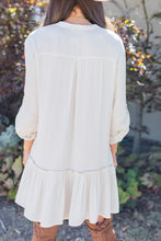Load image into Gallery viewer, Get Where You're Going Champagne Ruffled Hem Dress
