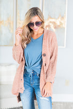 Load image into Gallery viewer, Created Comfort Blush Pink Chenille Cardigan
