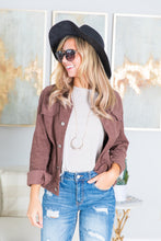 Load image into Gallery viewer, Do What You Like Eggplant Purple Corduroy Jacket
