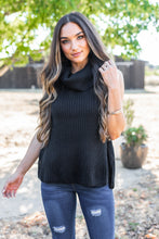 Load image into Gallery viewer, Against The Crowd Black Cowl Neck Sweater
