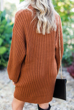 Load image into Gallery viewer, Fall Into You Cognac Brown Sweater Dress
