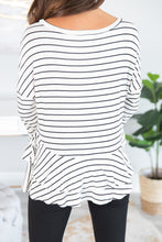 Load image into Gallery viewer, Steady As She Goes White-Black Striped Top

