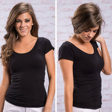 Load image into Gallery viewer, Cap Sleeve Scoop Black Cami
