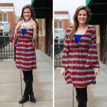 Load image into Gallery viewer, Cross Over Aztec Dress, Red
