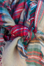 Load image into Gallery viewer, Autumn Air Taupe Plaid Blanket Scarf
