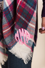 Load image into Gallery viewer, Autumn Air Pink Plaid Blanket Scarf
