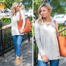 Load image into Gallery viewer, Give Me Love Oatmeal White Top
