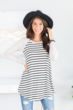 Load image into Gallery viewer, Fun For Sport Oatmeal Striped Top
