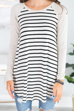Load image into Gallery viewer, Fun For Sport Oatmeal Striped Top
