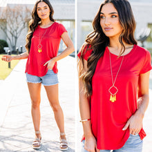Load image into Gallery viewer, She's So Lucky Tomato Red Tee
