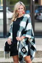 Load image into Gallery viewer, Lost In Love White-Black Plaid Shawl
