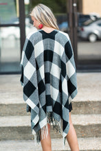 Load image into Gallery viewer, Lost In Love White-Black Plaid Shawl
