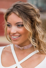 Load image into Gallery viewer, All Eyes On Me Rose Pink Velvet Choker
