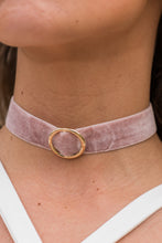 Load image into Gallery viewer, All Eyes On Me Rose Pink Velvet Choker
