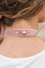 Load image into Gallery viewer, All Eyes On Me Rose Pink Velvet Choker

