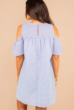 Load image into Gallery viewer, Sweet Treat Blue Striped Seersucker Dress

