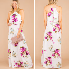 Load image into Gallery viewer, Can't Help Staring Off White Floral Maxi Dress
