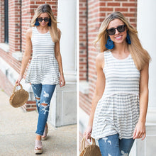 Load image into Gallery viewer, Visualized Comfort Cool Gray Striped Tank
