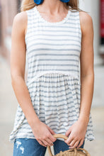 Load image into Gallery viewer, Visualized Comfort Cool Gray Striped Tank
