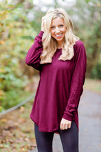 Load image into Gallery viewer, Easy Like Sunday Wine Red Tunic
