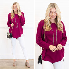 Load image into Gallery viewer, Easy Like Sunday Wine Red Tunic
