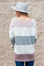 Load image into Gallery viewer, Power In Comfort Mauve Pink Colorblock Sweater
