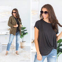 Load image into Gallery viewer, Hold You Dear Black Knotted Top
