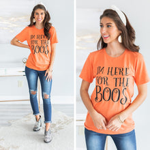 Load image into Gallery viewer, I'm Here For The Boos Heather Orange Graphic Tee
