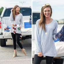Load image into Gallery viewer, Slouchy Dolman Heather Gray Long Sleeve Tunic
