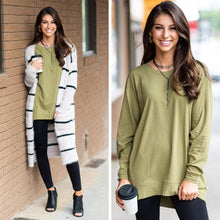 Load image into Gallery viewer, Slouchy Dolman Olive Green Long Sleeve Tunic
