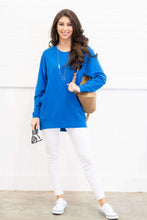 Load image into Gallery viewer, Slouchy Dolman Cobalt Blue Long Sleeve Tunic
