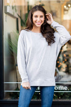 Load image into Gallery viewer, Slouchy Dolman Heather Gray Long Sleeve Tunic
