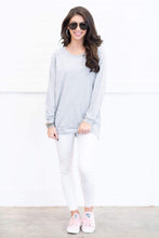 Load image into Gallery viewer, Slouchy Dolman Heather Gray Long Sleeve Tunic
