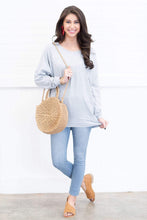 Load image into Gallery viewer, Slouchy Dolman Heather Gray Long Sleeve Tunic
