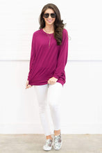 Load image into Gallery viewer, Slouchy Dolman Wine Red Long Sleeve Tunic

