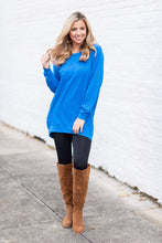 Load image into Gallery viewer, Slouchy Dolman Cobalt Blue Long Sleeve Tunic
