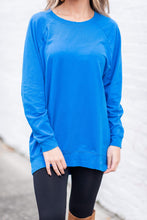 Load image into Gallery viewer, Slouchy Dolman Cobalt Blue Long Sleeve Tunic
