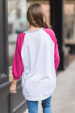 Load image into Gallery viewer, Slouchy Dolman Fuchsia Pink Raglan Tunic w/Pocket, Fuchsia
